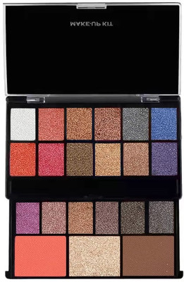 Arcanuy MULTI COLOR SHIMMERY SHINE 18 EYE SHADOW WATER PROOF MAKE UP KIT 20 g(multi color)