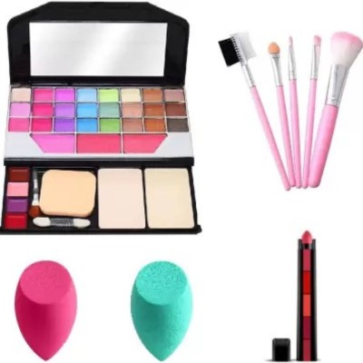 Just Tya Fashion makeup Kit for Girls + 5 pcs Makeup Brush + Menow puff(Pack of 5)