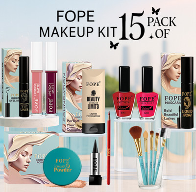 FOPE Full Makeup Kit For College Girls Compact Travel Friendly Makeup Set(Pack of 15)