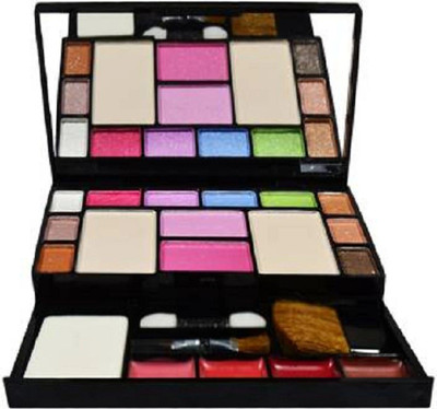 Lenon Makeup Kit - 10 Eye Shadows Palette 4 Lip Colour 2 Compact Powders