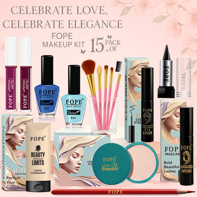 FOPE Wedding Makeup Set Waterproof Formula Elegant Beauty Gift Box(Pack of 15)