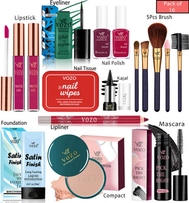 VOZO Bridal Makeup Kit Combo Collection 16 Must-Have Beauty Essentials 516(Pack of 16)