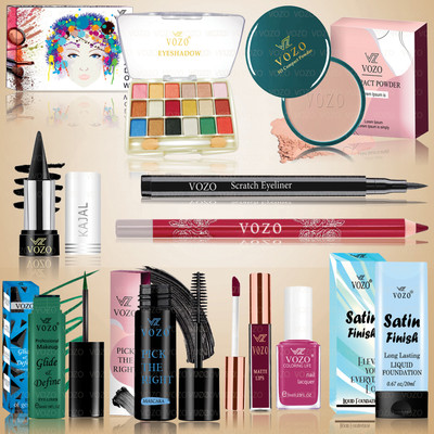 VOZO Flawless Face Makeup Kit 10 Shades for Natural Everyday Look Set-140(Pack of 10)