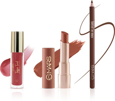 MARS Lip Makeup Set | Lip Liner, Lipstick & Lip Gloss