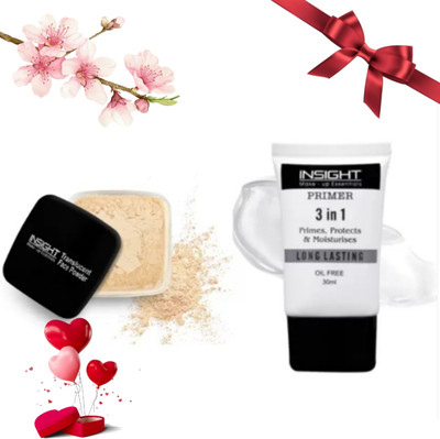 Insight Flawless Matte HD Finishing Loose Compact Powder (11) & 3 in 1 Gel Primer(Pack of 2)