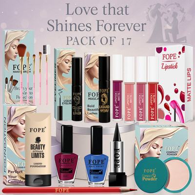 FOPE Makeup Gift Combo for Beginners daily use long wear waterproof essential kit(Pack of 17)