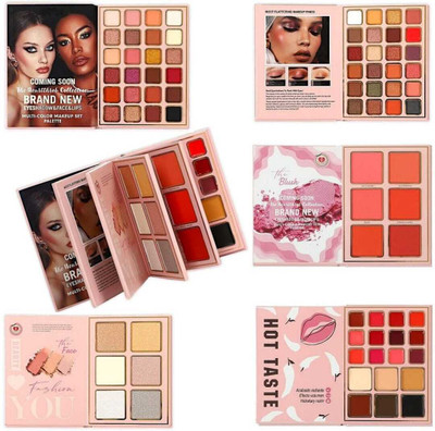 LOVE HUDA 5 In 1 Makeup Book Palette Eyeshadow Blusher Contour Highlighter Eyebrow