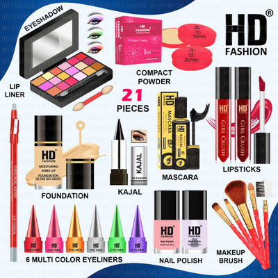 HD Fashion 21 Pcs Makeup Kit for Beginners & Experts All in One Cosmetic Set for Women 620(Pack of 21)