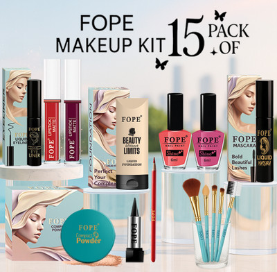 FOPE Makeup Combo For Beginners Easy To Apply Affordable Stylish Daily Makeup Kit(Pack of 15)
