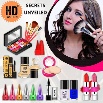 HD Fashion 21 Pcs. Glam Kit Secrets Unveiled Waterproof Makeup Kit Full Set for Women A1689(Pack of 21)