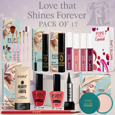 FOPE Makeup Kit Waterproof for Students lightweight daily use beauty gift box(Pack of 17)