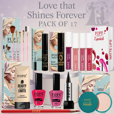 FOPE Makeup Combo for Brides premium waterproof long stay wedding makeup kit(Pack of 17)