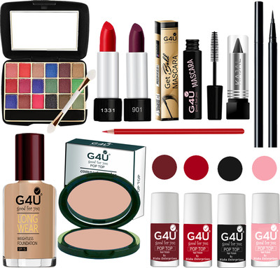 G4U Makeup Set for Beginners and Professionals Include Eyeshadow Nail Paint Etc A33(Pack of 13)