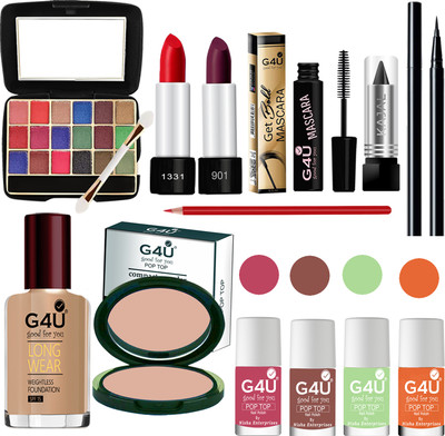 G4U Makeup Set for Beginners and Professionals Include Eyeshadow Nail Paint Etc A95(Pack of 13)