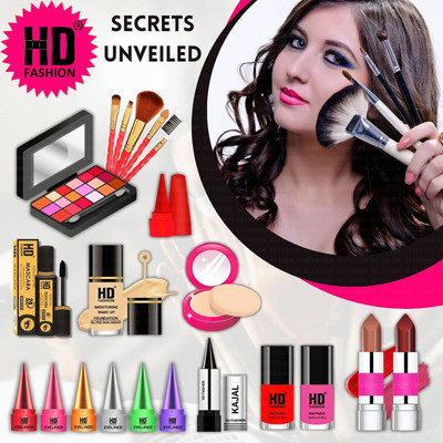 HD Fashion 21 Pcs. Glam Kit Secrets Unveiled Waterproof Makeup Kit Full Set for Women A1016(Pack of 21)