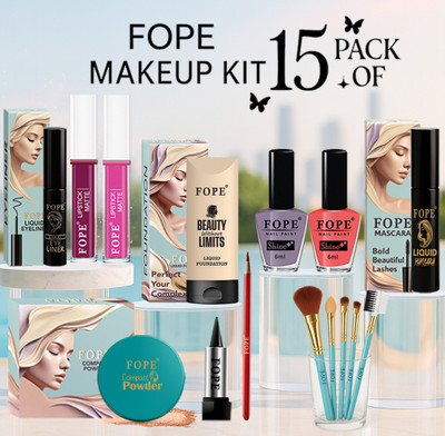 FOPE Full Makeup Set For Women Bridal Party Wear Festival Ready Elegant Makeup Kit(Pack of 15)