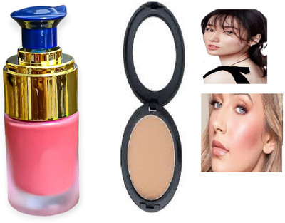 Luipui LIGHT PINK BLUSH AND COMPACT POWDER(Pack of 2)