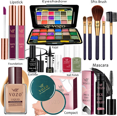 VOZO Makeup Kit Sets One-stop Beauty Package for Beginners and Professionals 119(Pack of 15)