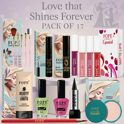 FOPE Makeup Kit for Women long wear bridal premium waterproof beauty gift box(Pack of 17)