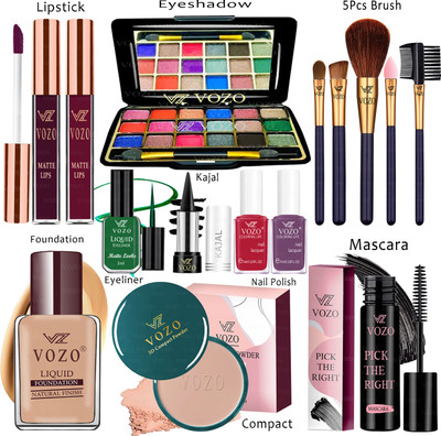 VOZO Makeup Kit Sets One-stop Beauty Package for Beginners and Professionals KT-27(Pack of 15)