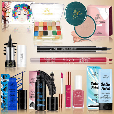 VOZO Glamour Makeup Kit with 10 Shades and Tools for Professional Use Set-206(Pack of 10)
