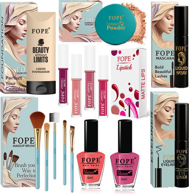 FOPE Makeup Set for Girls Affordable All in One Compact Everyday Cosmetic Makeup Pack(Pack of 15)
