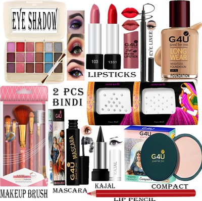 G4U 16Pcs Pack Classics Cute & Bold Makeup Kit Set For Girls/Women 26j2022A19(Pack of 16)