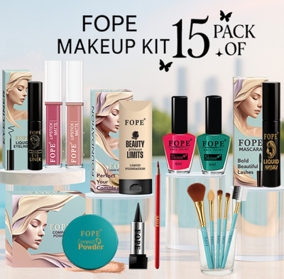 FOPE Makeup Kit For Office Wear Women Bridal Wedding Ready Makeup Set(Pack of 15)