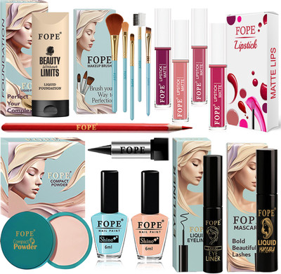 FOPE Makeup Combo Set For Women Complete Long Lasting Daily Wear Cosmetic Makeup Kit(Pack of 17)
