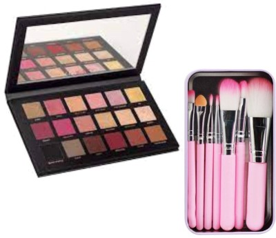 FRIPPE Rose Gold Remastered Eyeshadow Palette & Mini Pink Makeup Brush Set(Pack of 2)
