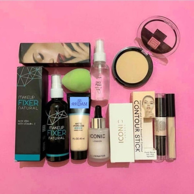 VOUGH Face Highlighter liquid shimmer glittery edition face makeup combo set(Pack of 8)