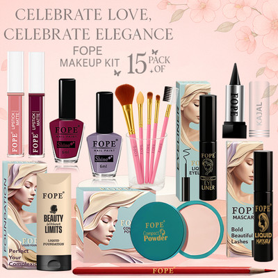 FOPE Bridal Makeup Set Smudge Proof Formula Professional Beauty Kit(Pack of 15)