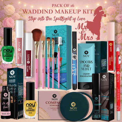 NOY Complete Makeup Kit Smudge Proof All in One Bridal Combo Wedding Edition(Pack of 16)