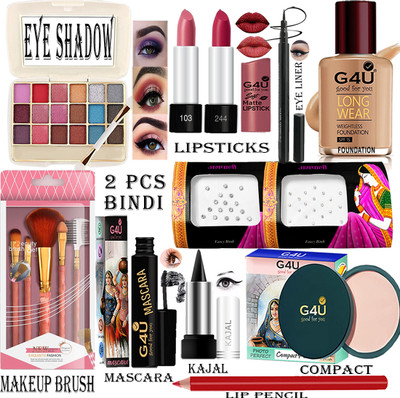 G4U 16Pcs Pack Classics Cute & Bold Makeup Kit Set For Girls/Women 26j2022A9(Pack of 16)