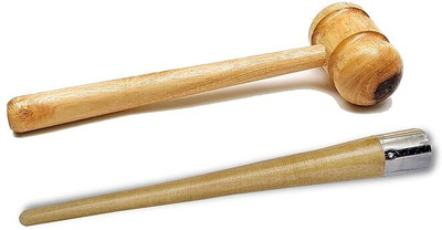 Fitdex NEW COMBO Of Cricket Bat Wooden 1Mallet & 1Gripper(cone), Wooden Bat Mallet