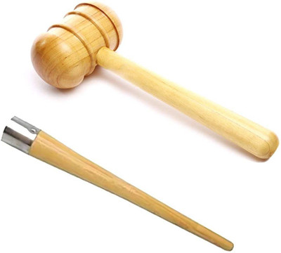 Owlix Premium Quality Cricket Bat Knocking Mallet(Hammer) With Bat Handle Gripper Cone Wooden Bat Mallet