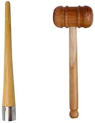 LCARNO TRENDING Cricket Wooden Bat Griprcone Applicator Knoking Hammer combo Pack1 Wooden Bat Mallet