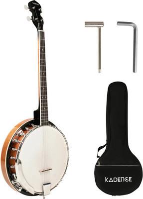 KADENCE KBAN-4ST Bowl-back Oval Hole Mandolin(Banjo 34'' 4 Strings Banjo Set Mahogany Wood Glossy Finish with Drum Head)
