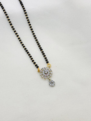 Temora American Diamond Short Mangalsutra For Women Brass Mangalsutra