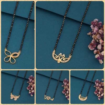 EthnicEmbrace Golden Butterfly Wings Brass Mangalsutra