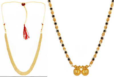 HEM RUPA Simple Elegant Gold Black Mangalsutra Alloy Mangalsutra