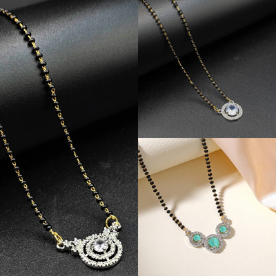 aklina American Diamond Short Mangalsutra For Women Alloy Mangalsutra
