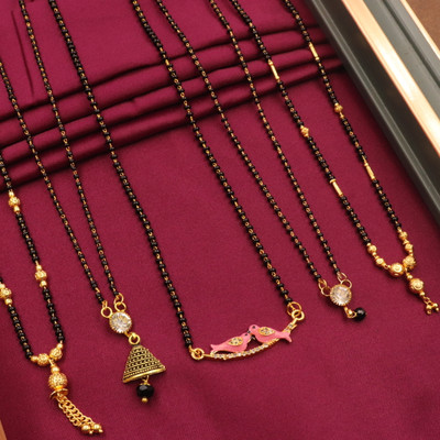 H R SALES IMITATION BAZAAR NEW FANCY MANGALSUTRA COMBO FOR WOMENS Alloy Mangalsutra