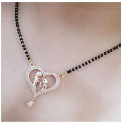 VH VINOD HANDICRAFTS Gold Plated Heart Shape Mangalsutra Chain locket pendant Alloy Mangalsutra