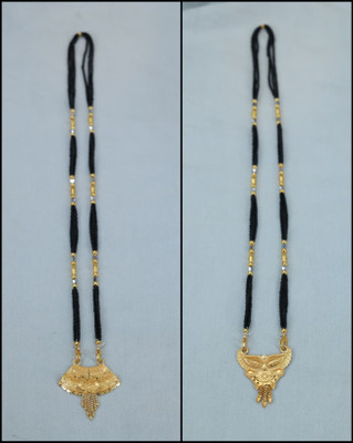 OmVastraa Gold Plated Mangalsutra For Women (Pack Of 02) Alloy Mangalsutra