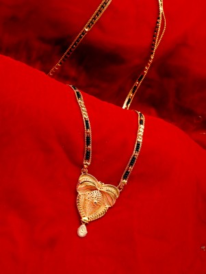 RANEM Handcrafted Beaded Necklace with Gold-Toned Pendant, GOLD CHAIN Metal Mangalsutra