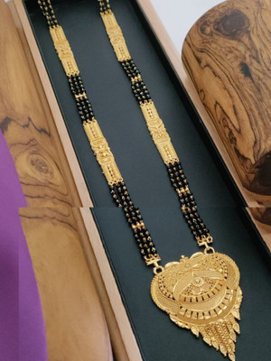 MADHURAM FASHION Brass Gold-plated Gold, Black Jewellery Set(Pack of 1)