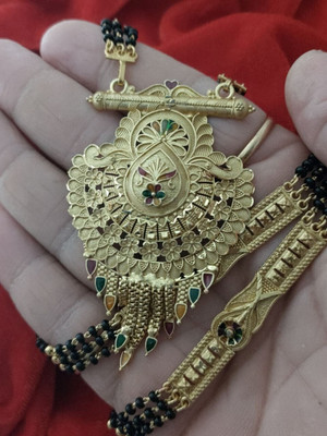 SUGHOSH long gold-plated indian design mangalsutra Alloy Mangalsutra