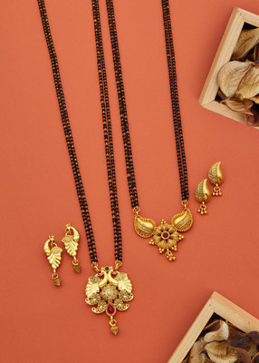 JD ART Alloy Gold-plated Gold Jewellery Set(Pack of 2)