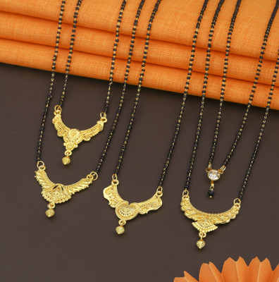 VEMISHTI American Diamond Short Mangalsutra For Women Brass, Crystal Mangalsutra